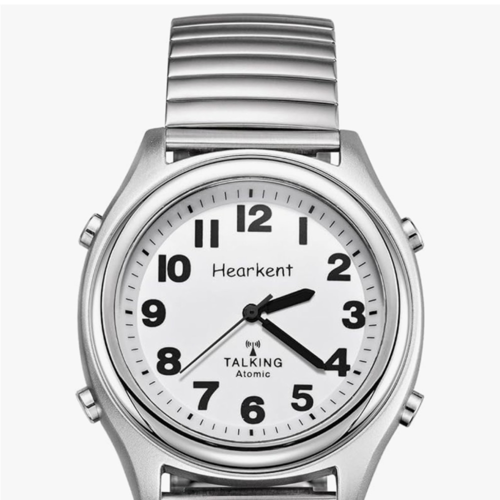 NWOT Silver Atomic Talking Watch